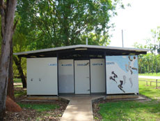 The Batchelor Public Toilet is situated behind the Batchelor General Store